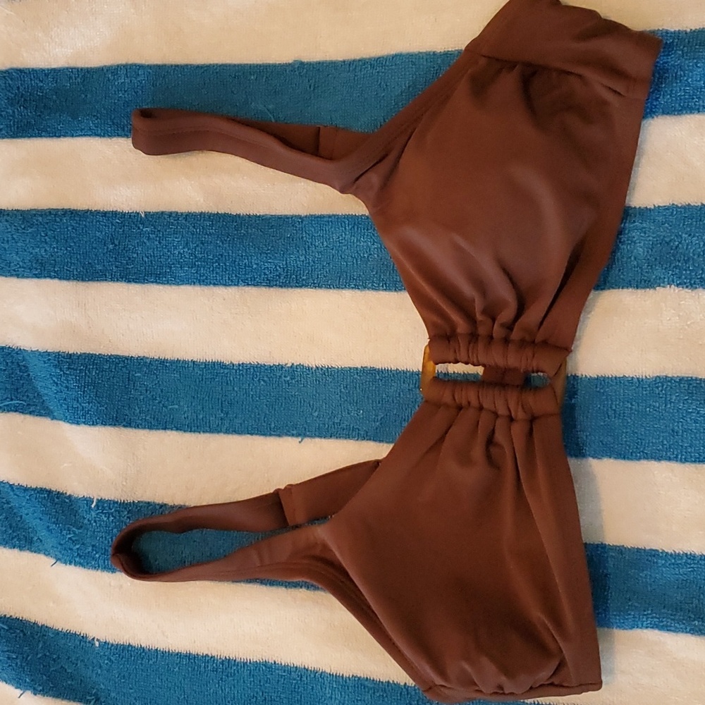 KONA SOL BROWN BIKINI TOP SIZE MEDIUM  AND D/DD